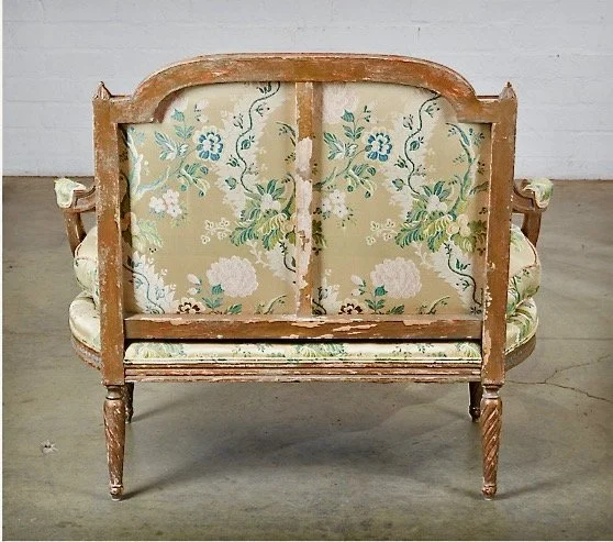 SOLD ** Louis XVI Style Small Settee — MJH Design Arts